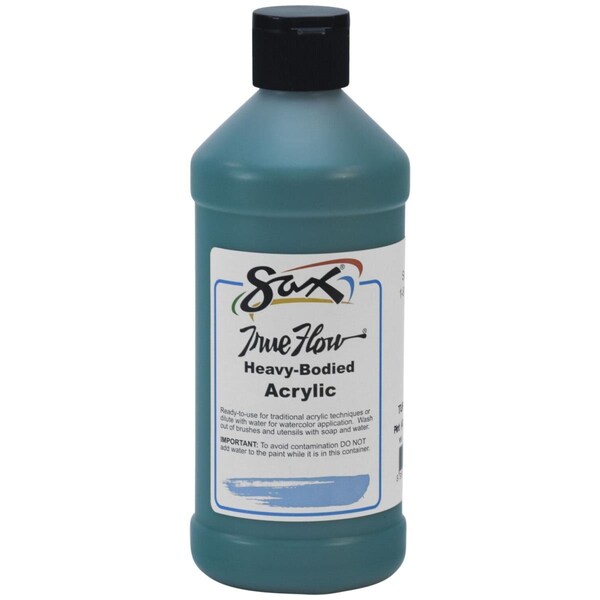 Sax 2019438 1 Pint True Flow Heavy Body Acrylic Paint; Turquoise